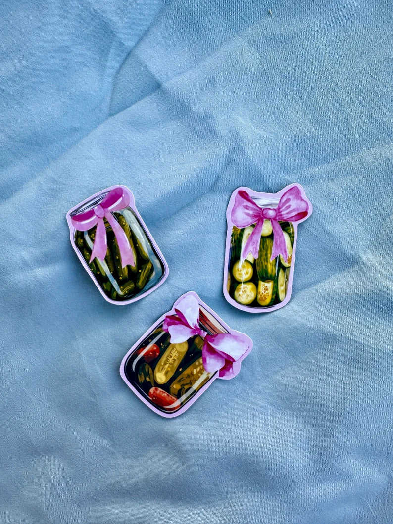Coquette Pickle Jar Sticker Set - water resistant