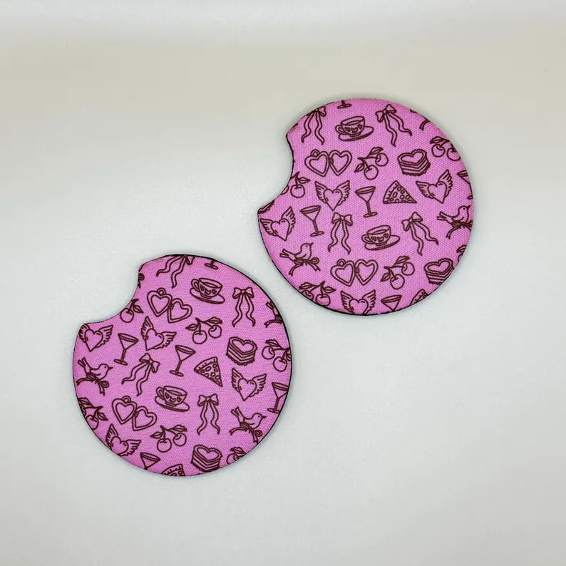 Love Doodles CAR COASTERS - set of 2