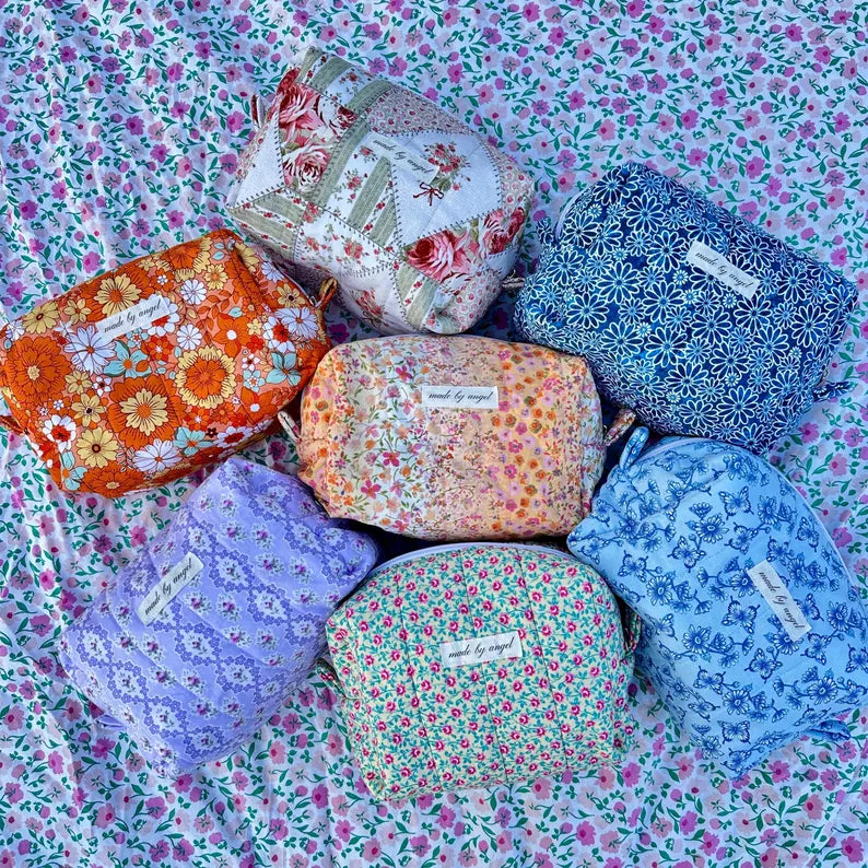 Boxy Carry All Zipper Pouch - sunshine floral - medium