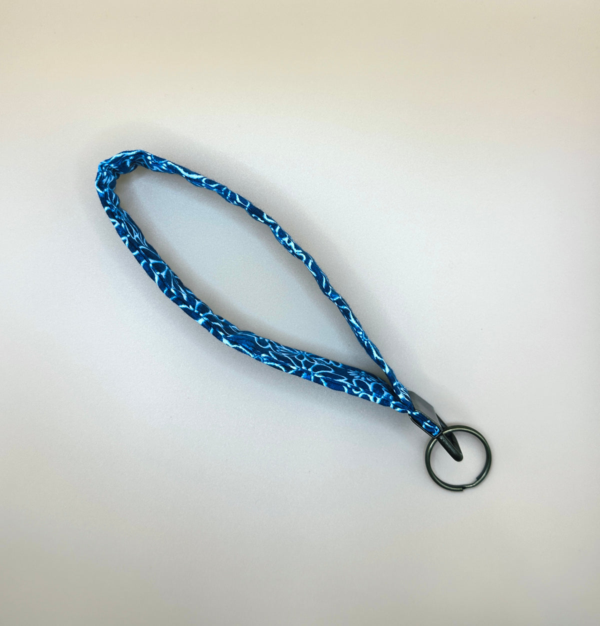 Wristlet Keychain - Denim Flower