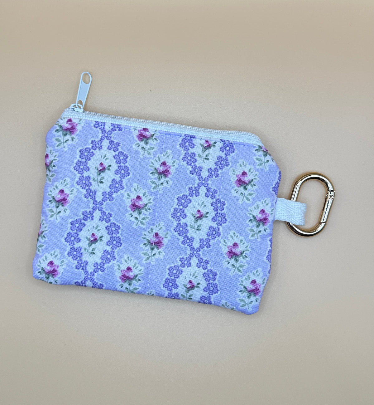 Coin / Card Pouch - Elegant Purple Rosette