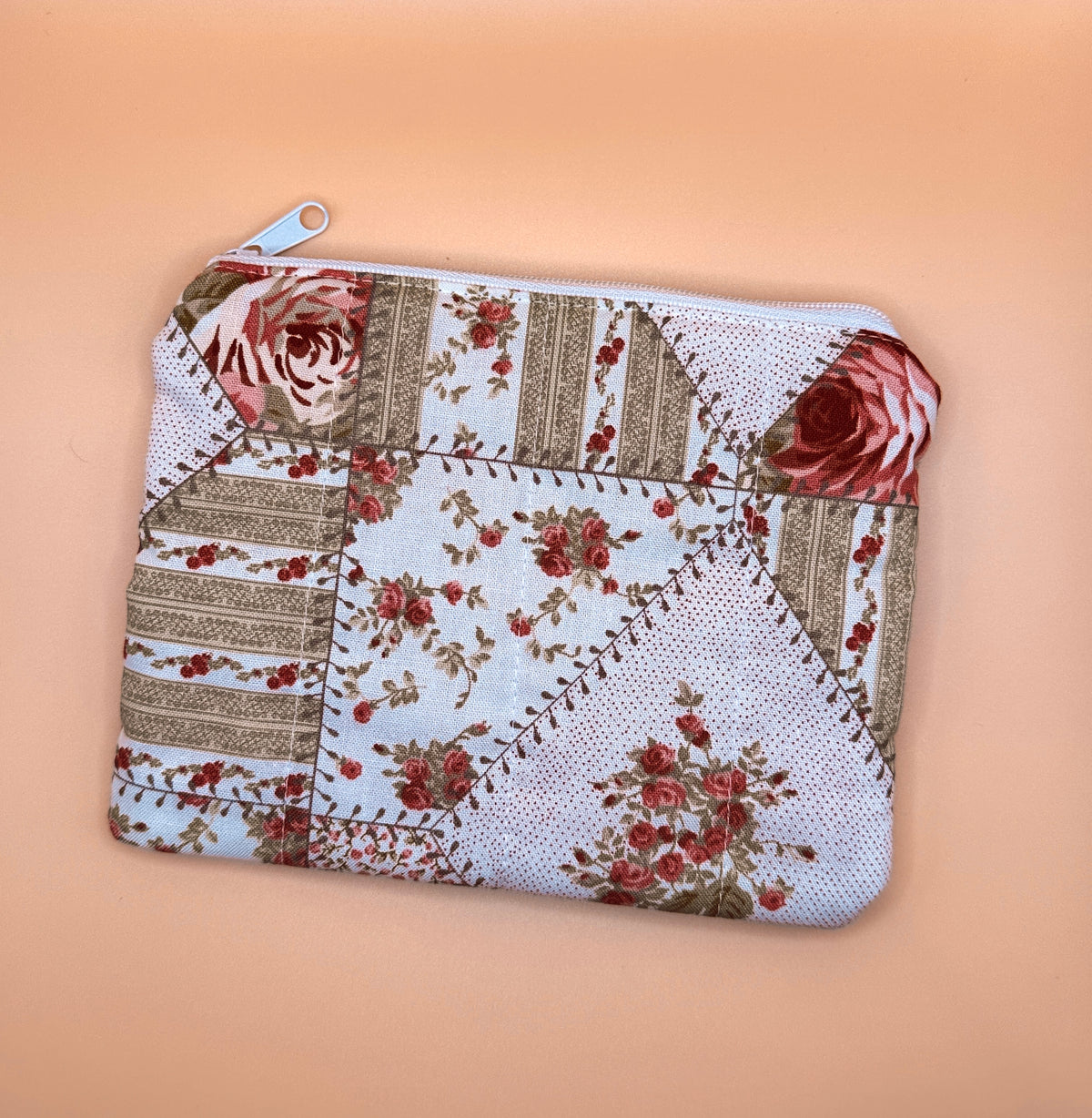 Flat Zipper Carry All Pouch - Rosette Sage