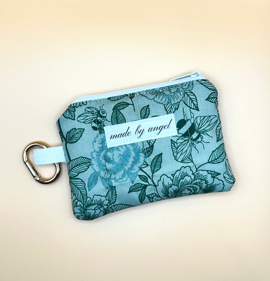 Coin / Card Pouch - Sage Green Bee