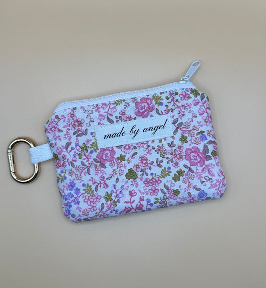 Coin / Card Pouch - Ditzy Floral Pink
