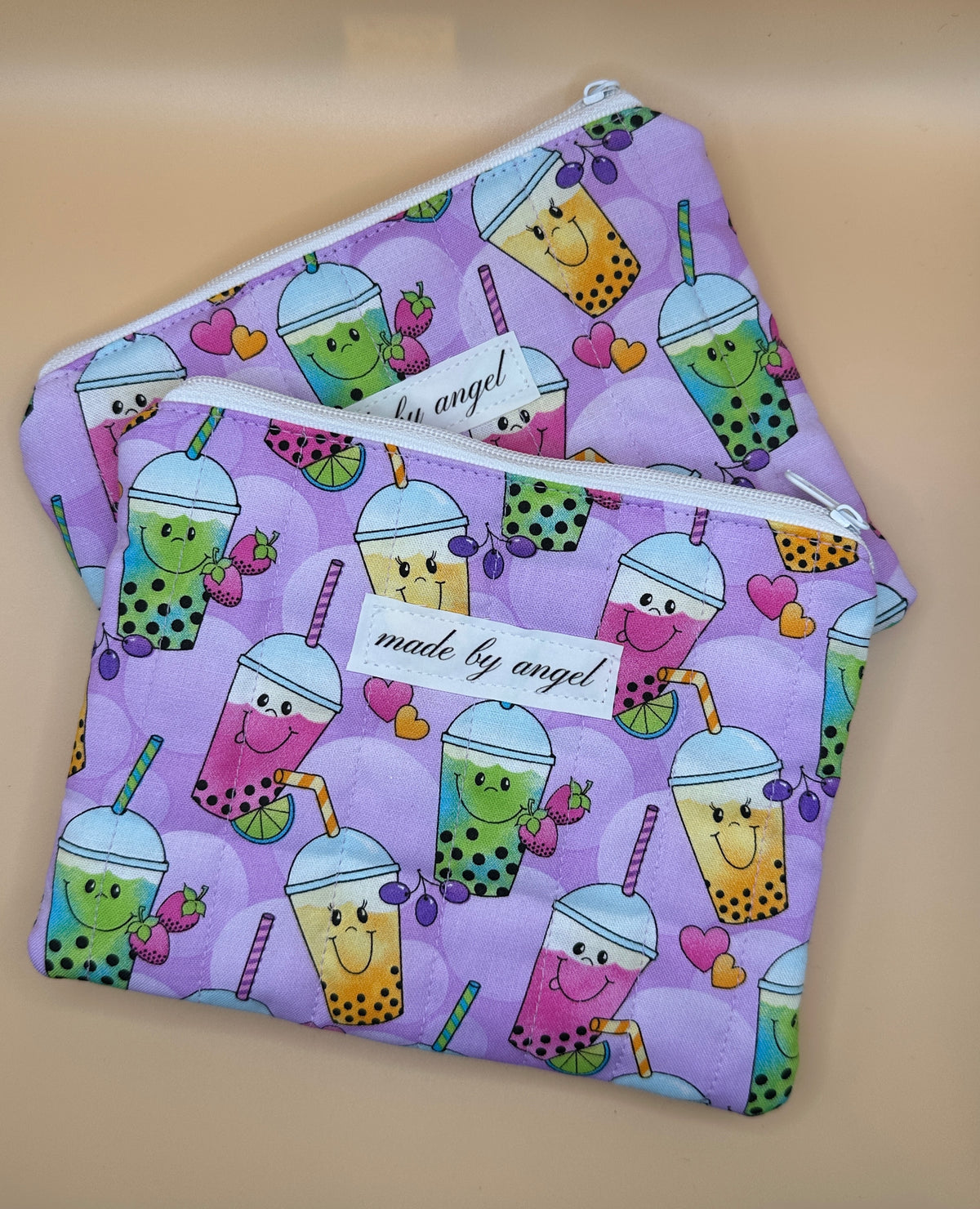 Flat Zipper Carry All Pouch - Boba