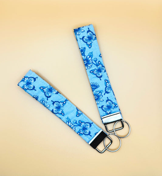 Wristlet Keychain - Butterfly Blue