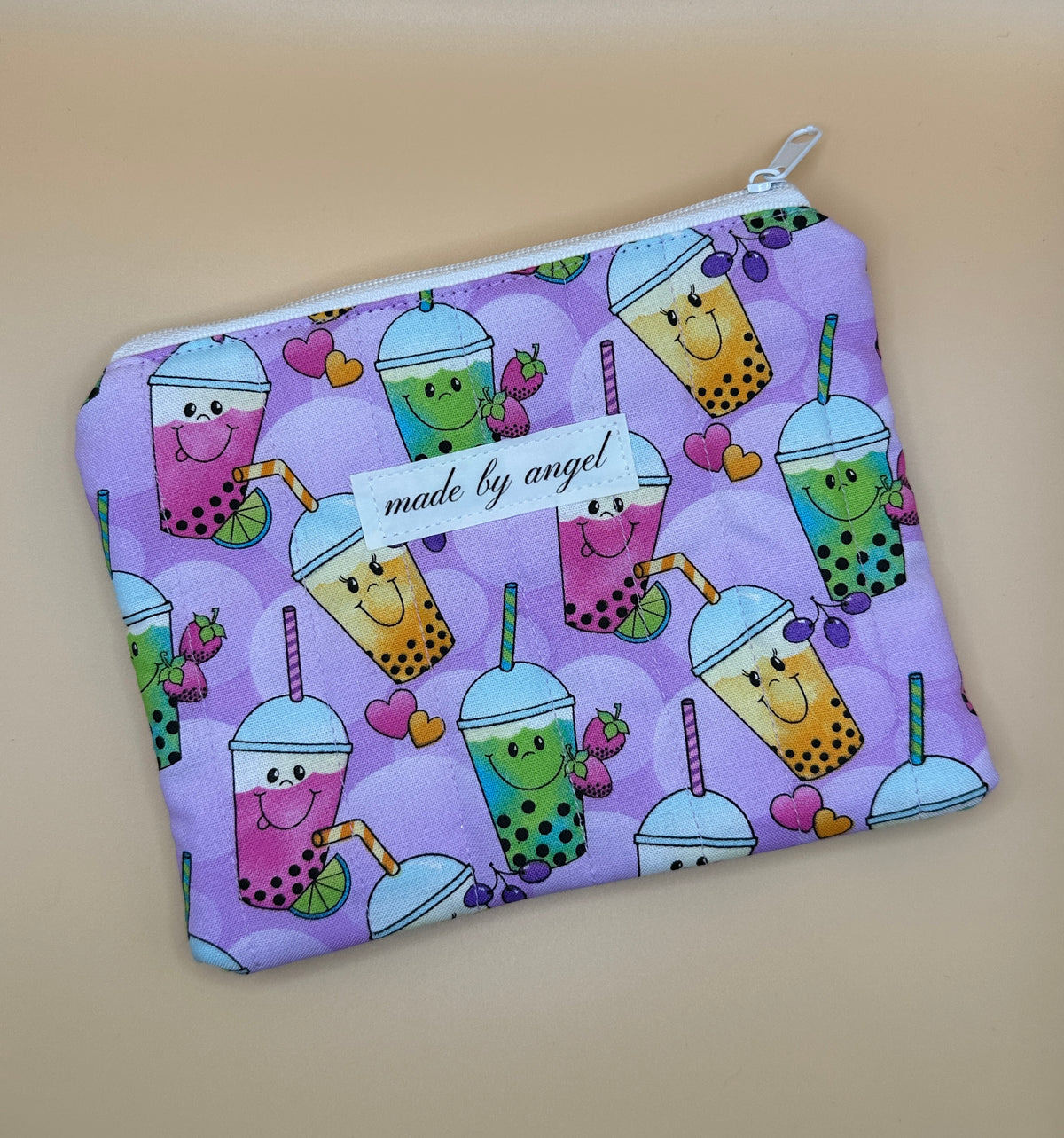 Flat Zipper Carry All Pouch - Boba