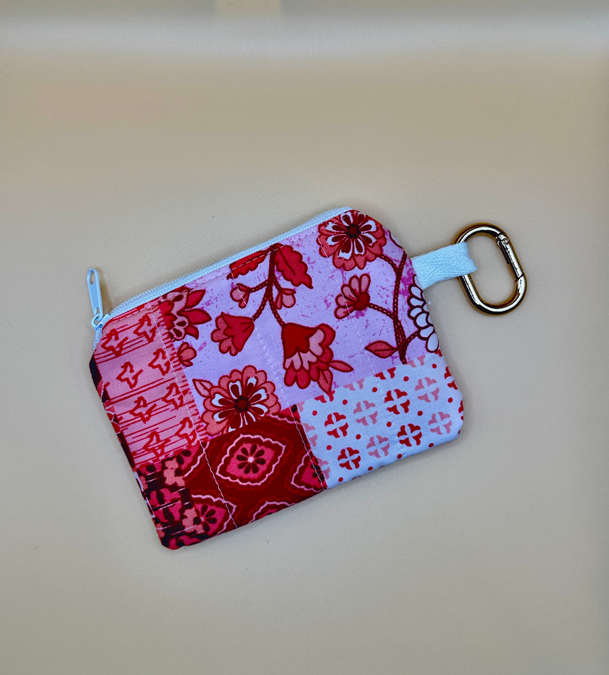 Coin / Card Pouch - Red Patchwork