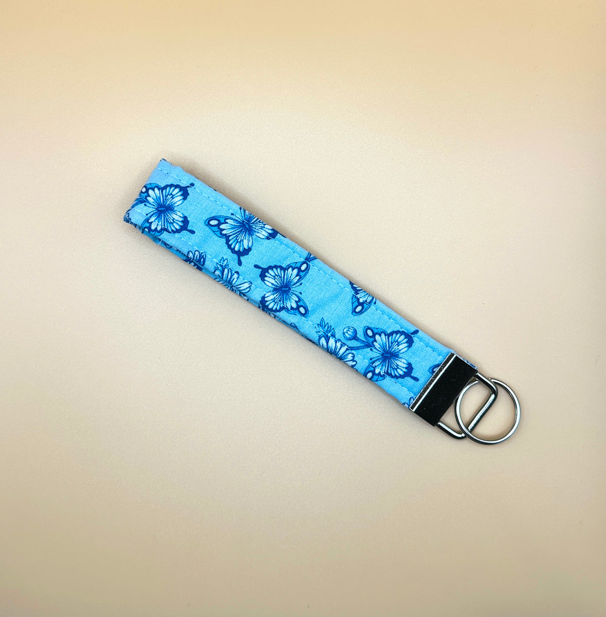 Wristlet Keychain - Butterfly Blue