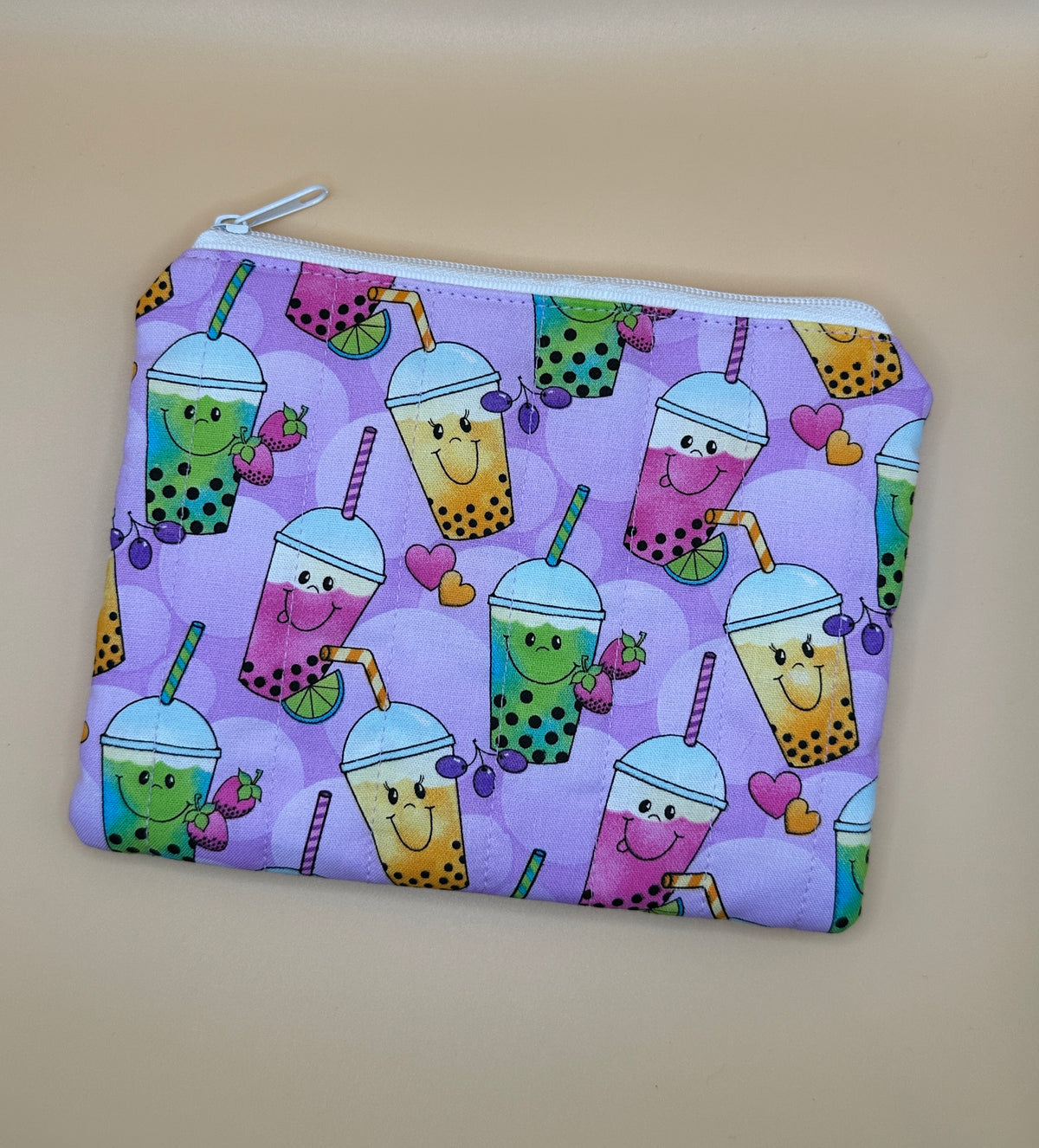 Flat Zipper Carry All Pouch - Boba