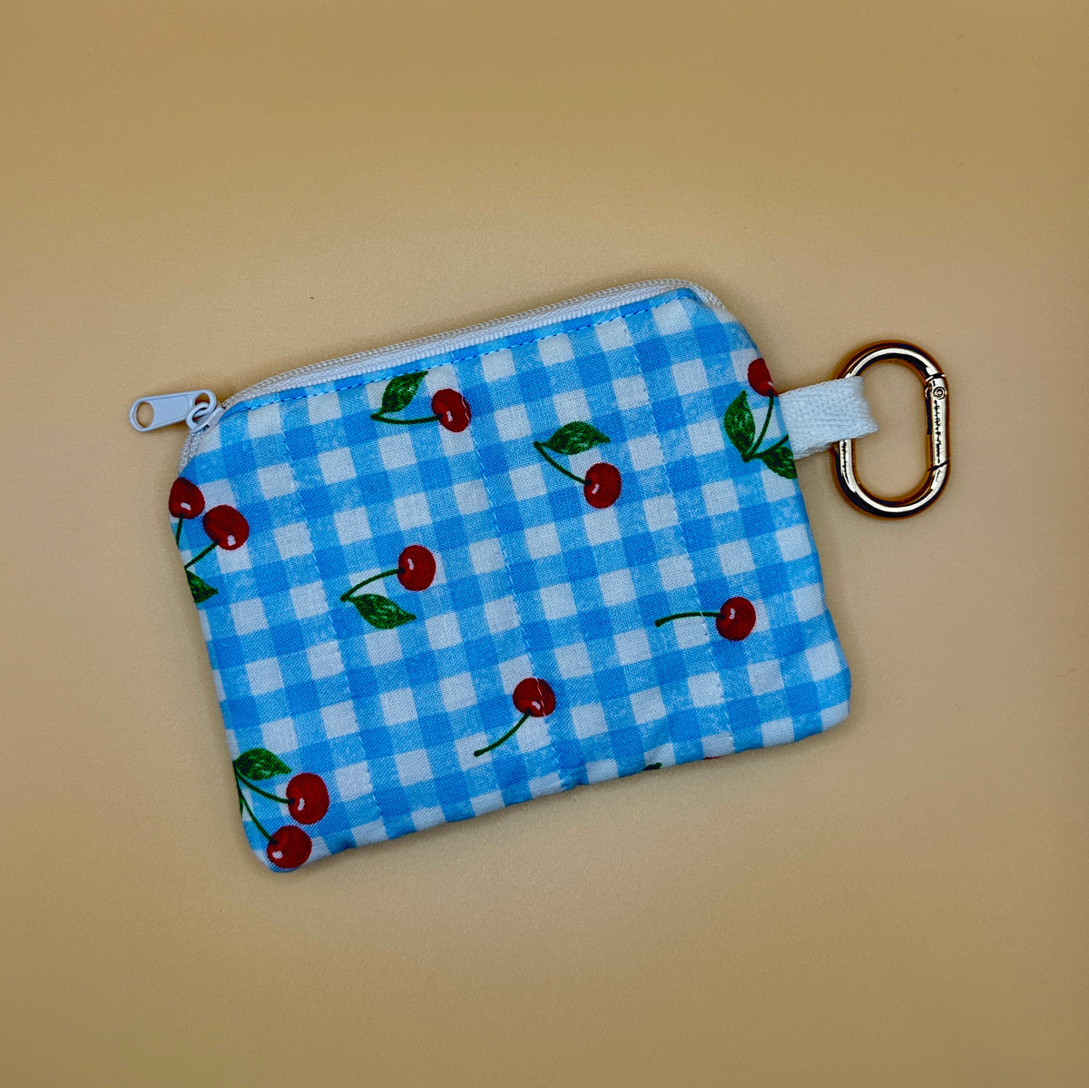 Coin / Card Pouch - Cherry Gingham