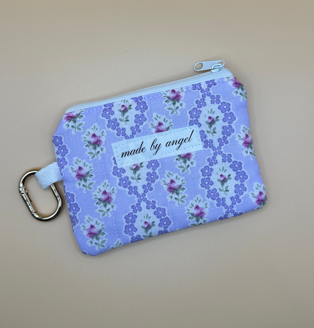 Coin / Card Pouch - Elegant Purple Rosette