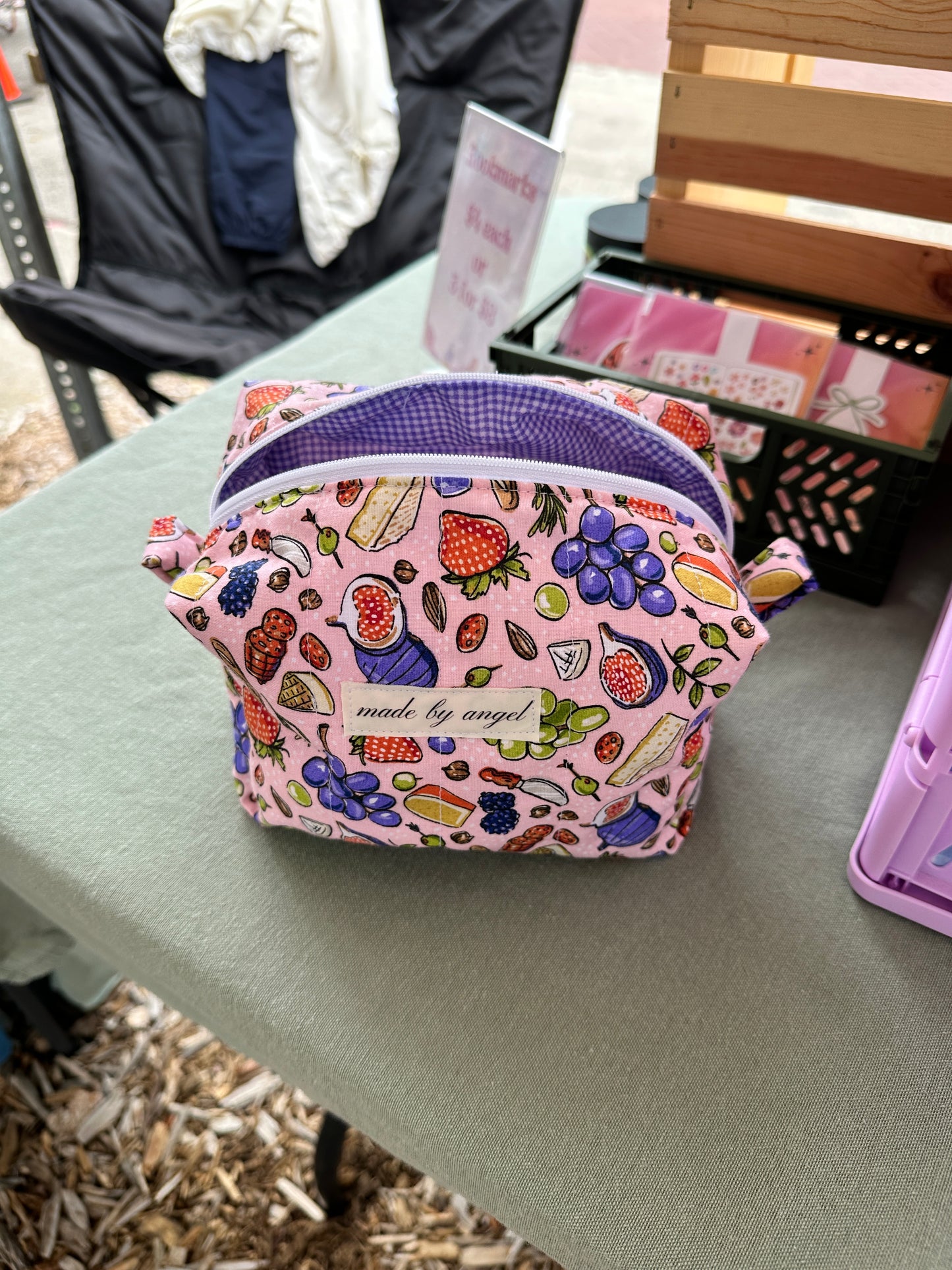 Boxy Carry All Zipper Pouch - charcuterie - medium
