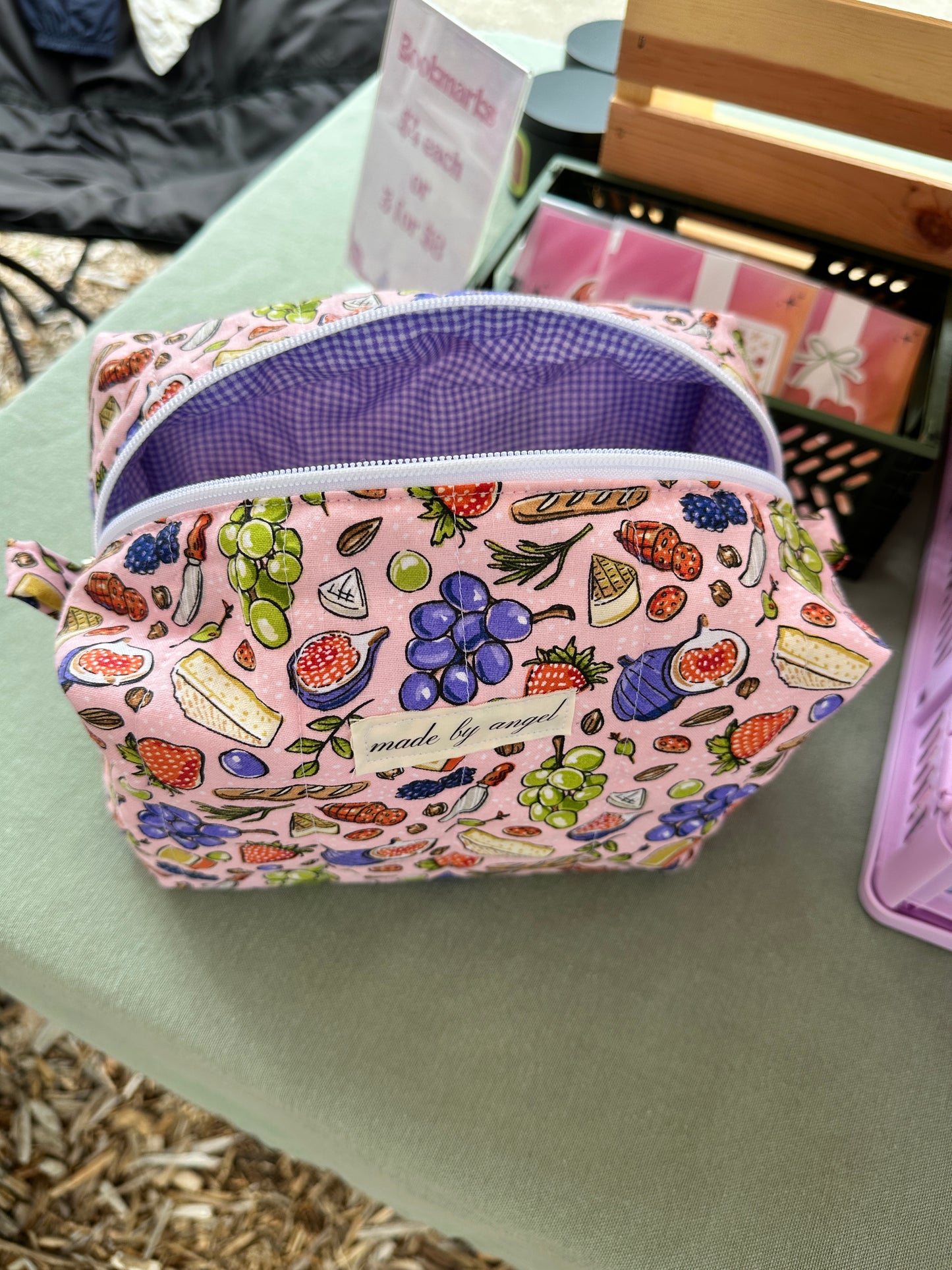 Boxy Carry All Zipper Pouch - charcuterie - large
