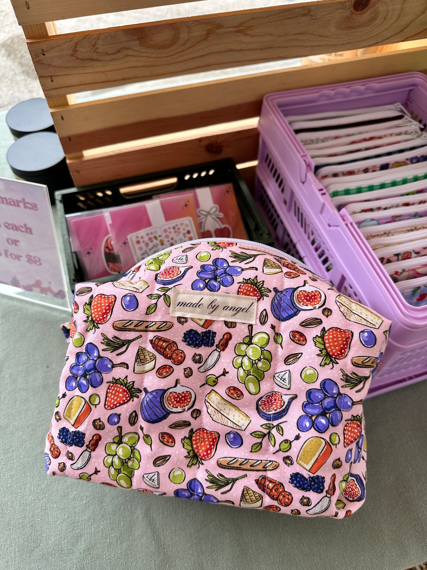 Boxy Carry All Zipper Pouch - charcuterie - large