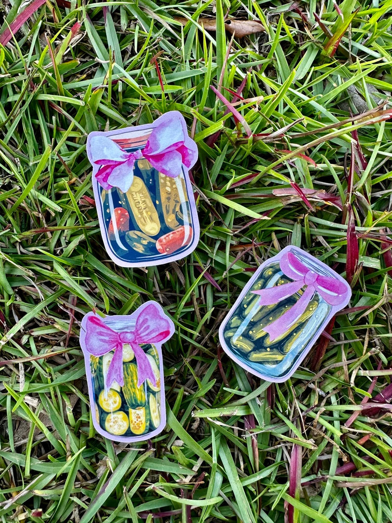 Coquette Pickle Jar Sticker Set - water resistant