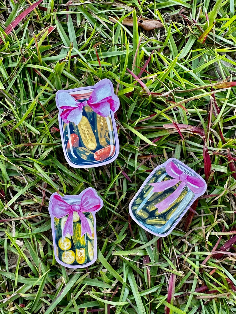 Coquette Pickle Jar Sticker Set - water resistant