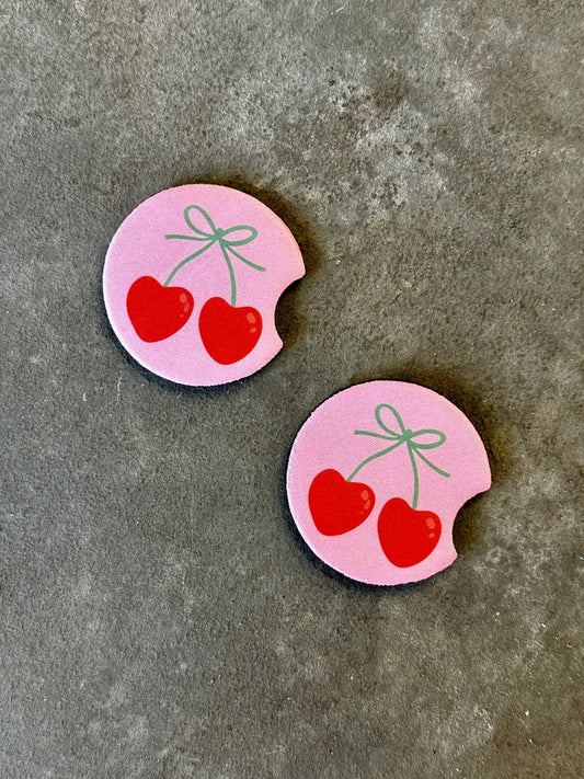 Coquette Cherries - Car Coaster