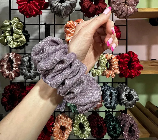 Lavender Sparkle Handmade Scrunchie / Large XXL