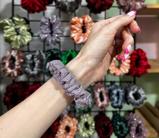 Lavender Sparkle Handmade Scrunchie / Small