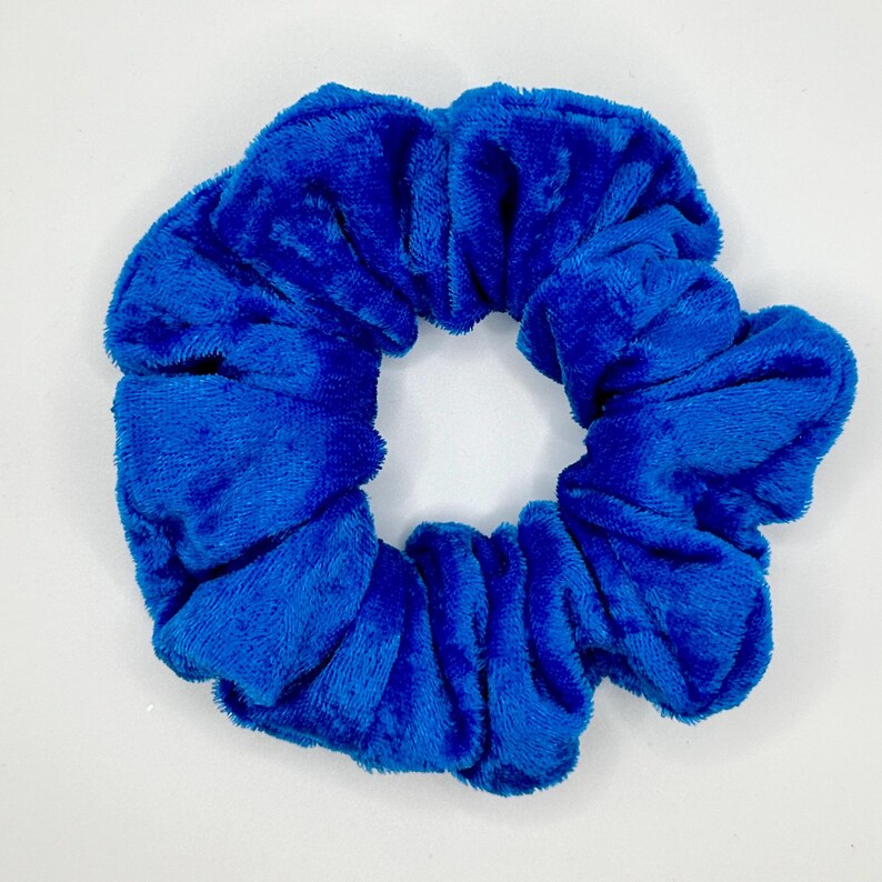 Blue Velvet Handmade Scrunchie / Medium