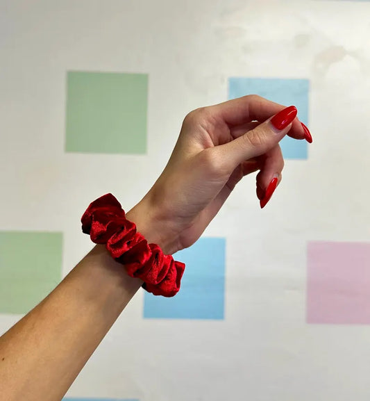 Red Velvet Handmade Scrunchie / Small