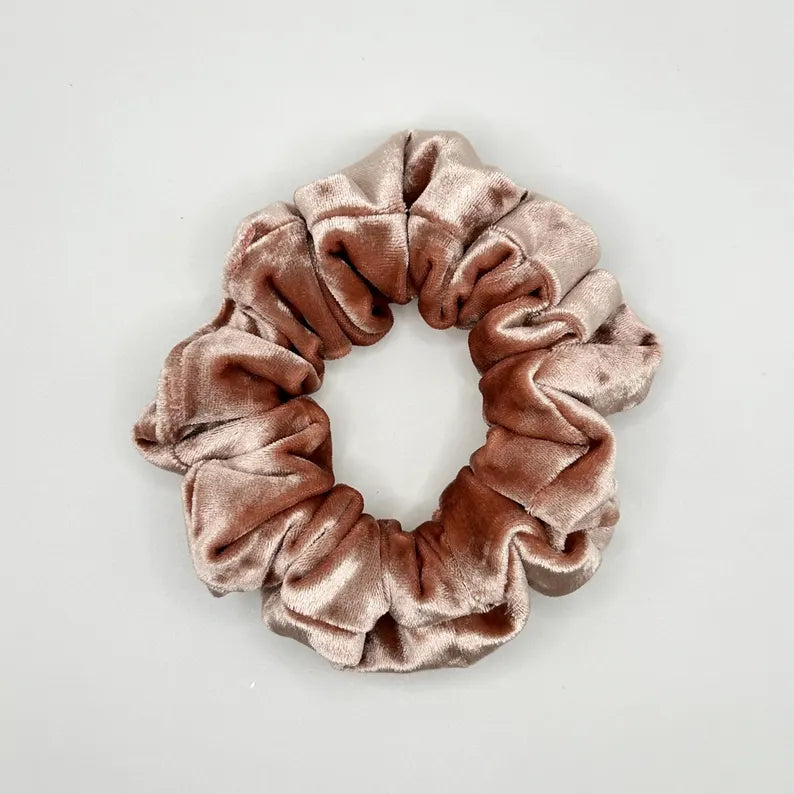Blush Pink Velvet Handmade Scrunchie / Medium