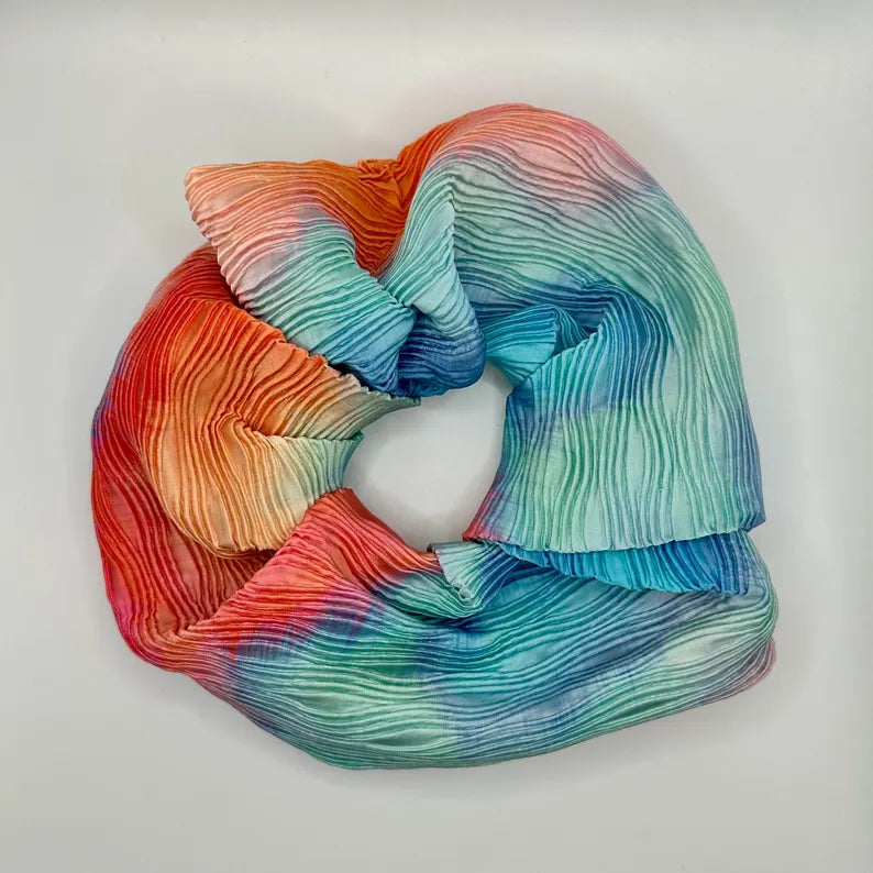 Rainbow Ruffle Handmade Scrunchie / Large XXL