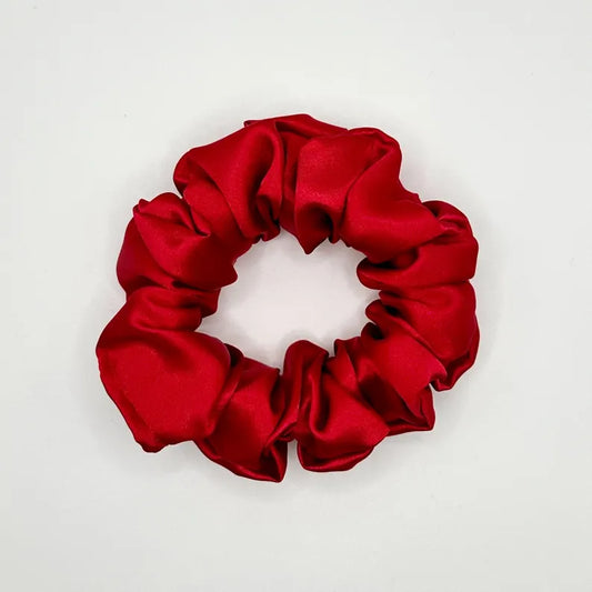 Red Satin Handmade Scrunchie / medium