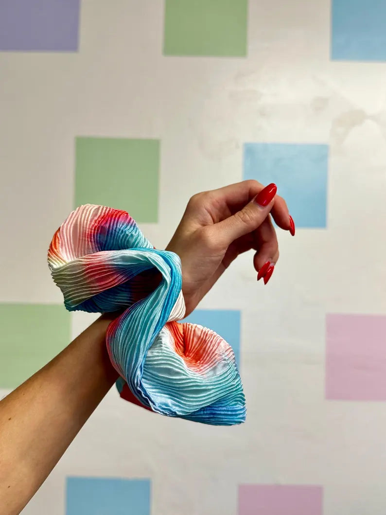 Rainbow Ruffle Handmade Scrunchie / Large XXL