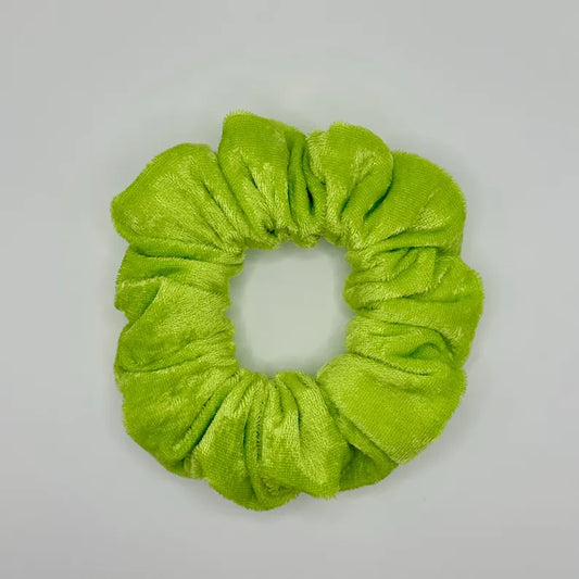 Chartreuse Green Velvet Handmade Scrunchie / Medium