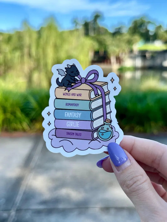 Fantasy Girlie Bookish | water resistant sticker