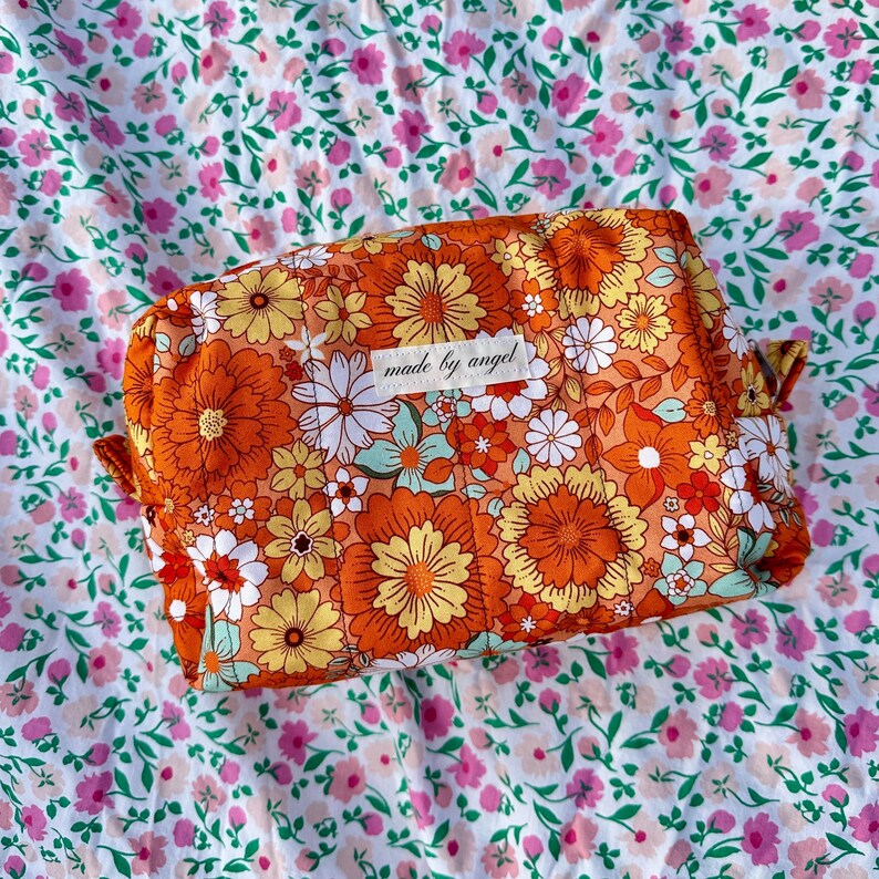 Boxy Carry All Zipper Pouch - sunshine floral - large