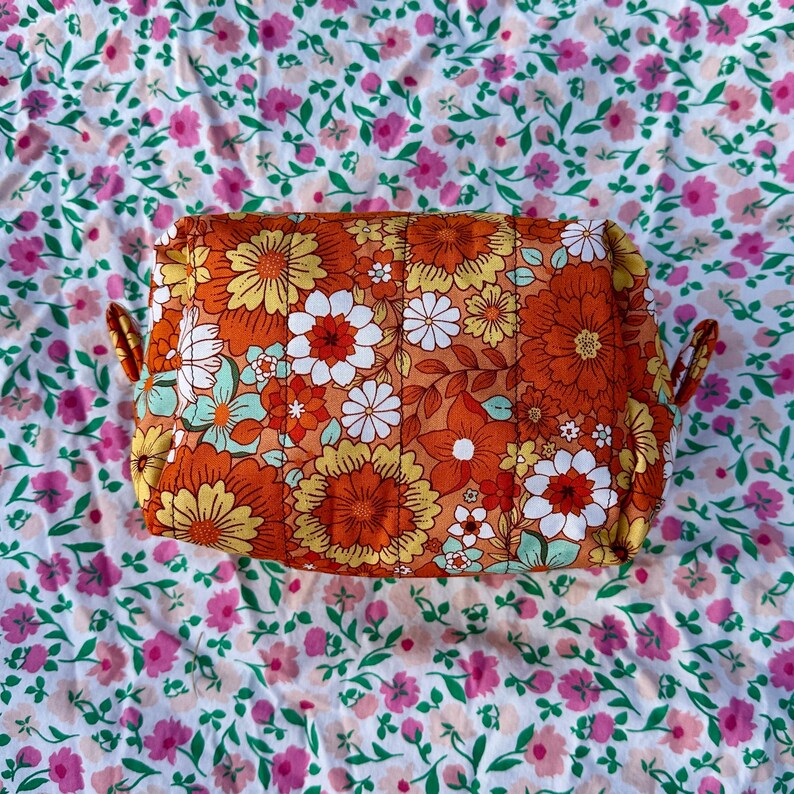 Boxy Carry All Zipper Pouch - sunshine floral - medium