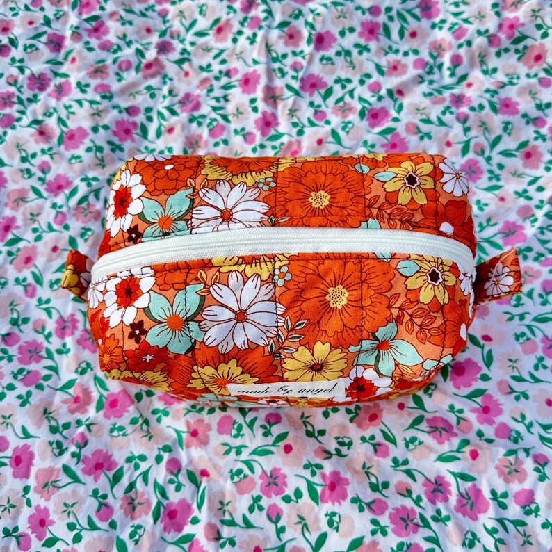 Boxy Carry All Zipper Pouch - sunshine floral - medium