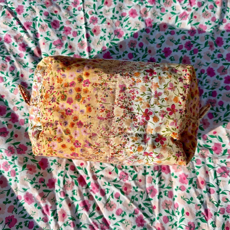 Boxy Carry All Zipper Pouch - Sunkissed Floral - large