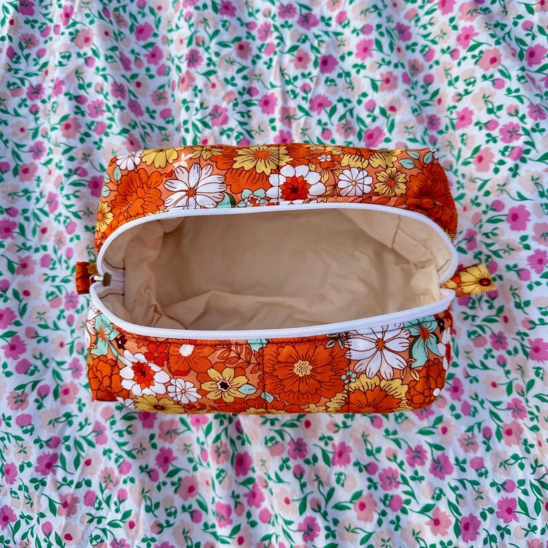 Boxy Carry All Zipper Pouch - sunshine floral - large
