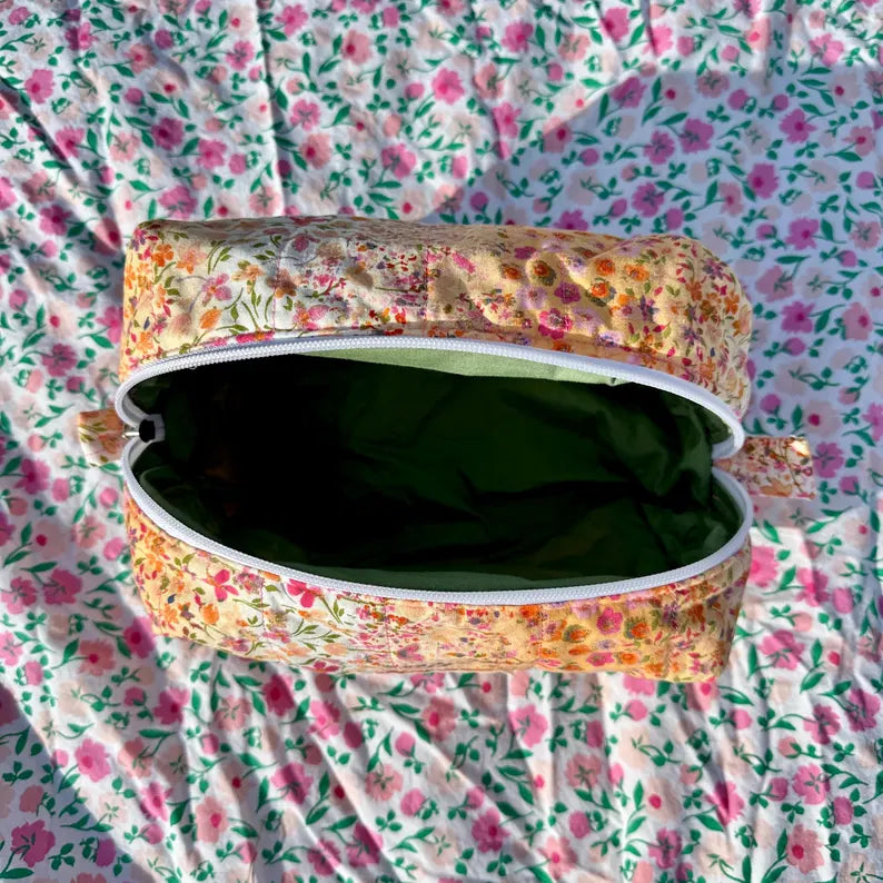 Boxy Carry All Zipper Pouch - Sunkissed Floral - large