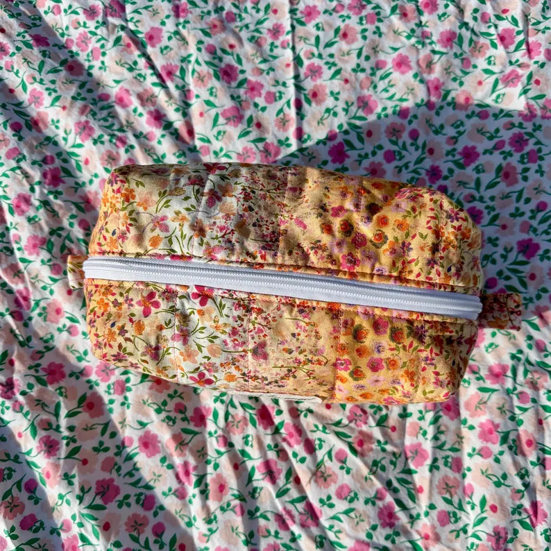 Boxy Carry All Zipper Pouch - Sunkissed Floral - large