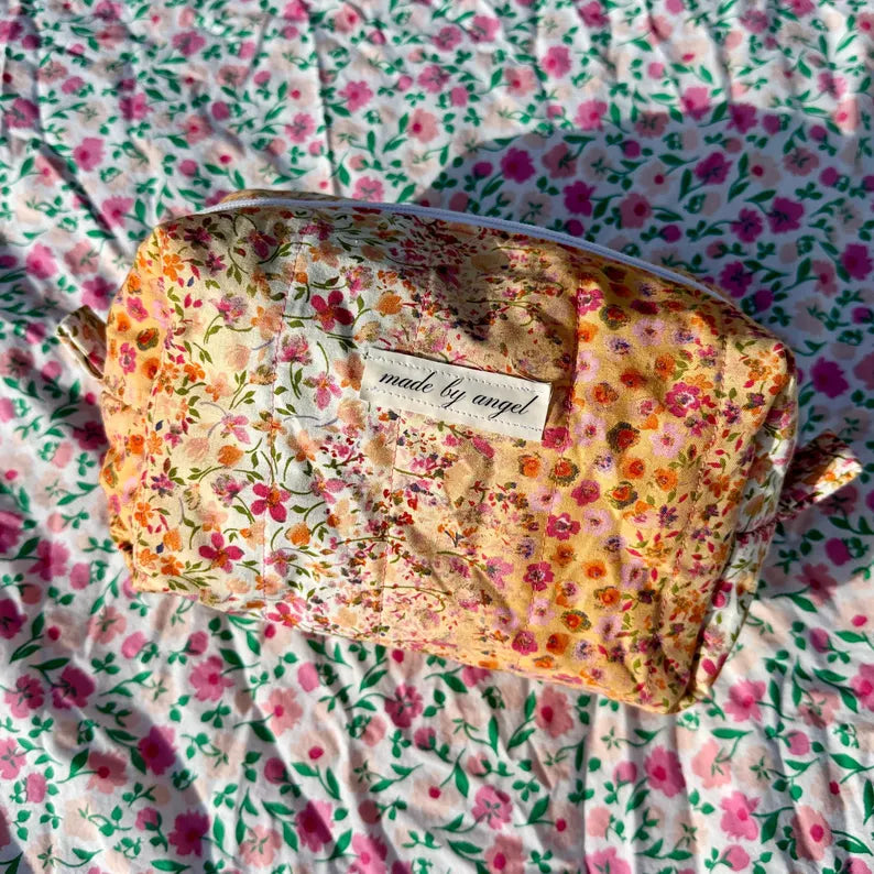 Boxy Carry All Zipper Pouch - Sunkissed Floral - large
