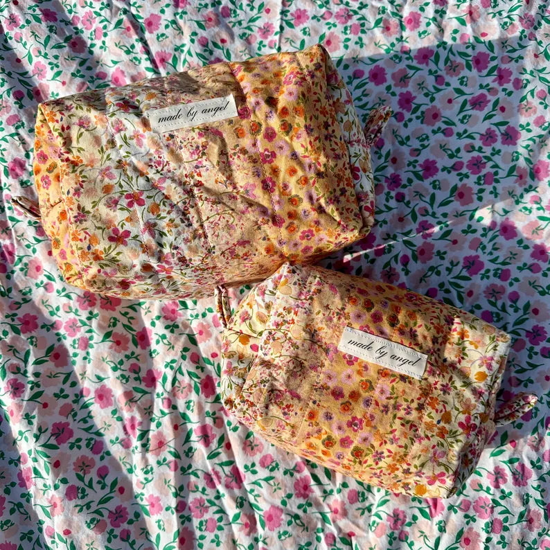 Boxy Carry All Zipper Pouch - Sunkissed Floral - large
