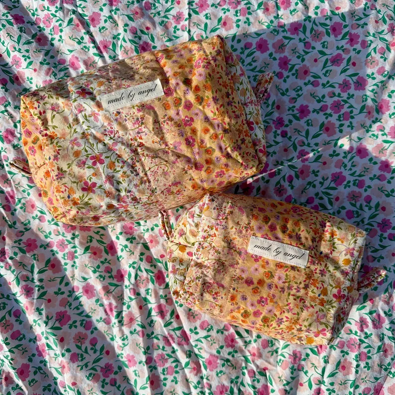 Boxy Carry All Zipper Pouch - Sunkissed Floral - large
