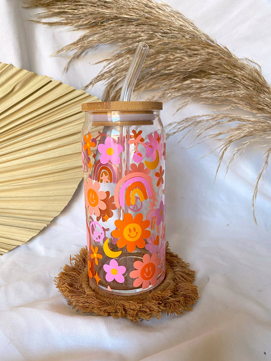 Crazy Playful Hippie Crush Glass Cup